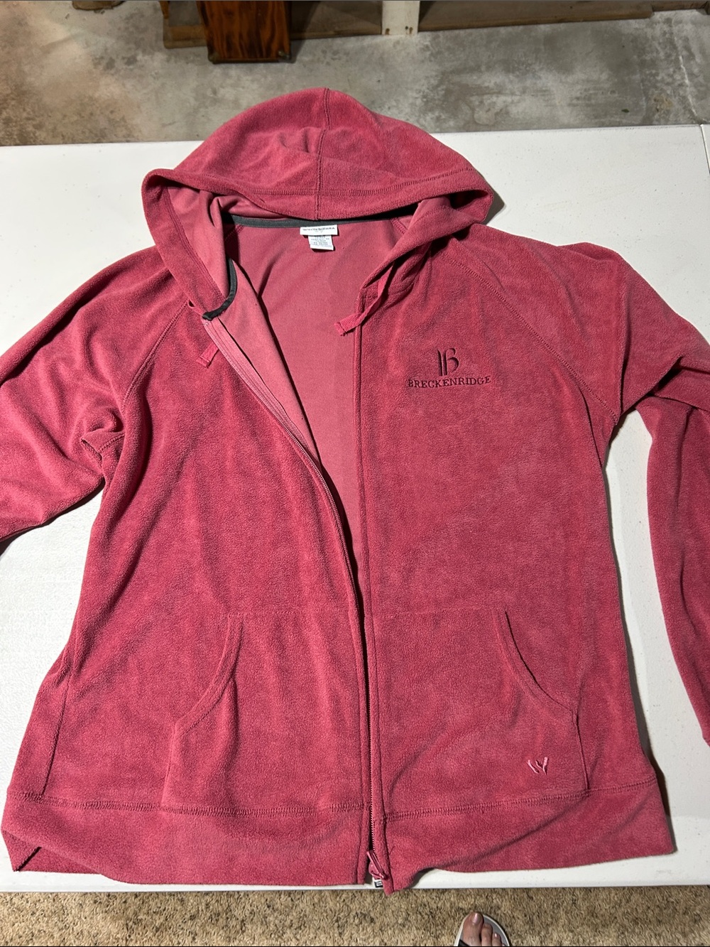 White sierra breckenridge Rose Pink Hooded Zip-Up Utility Jacket- fits like Lg